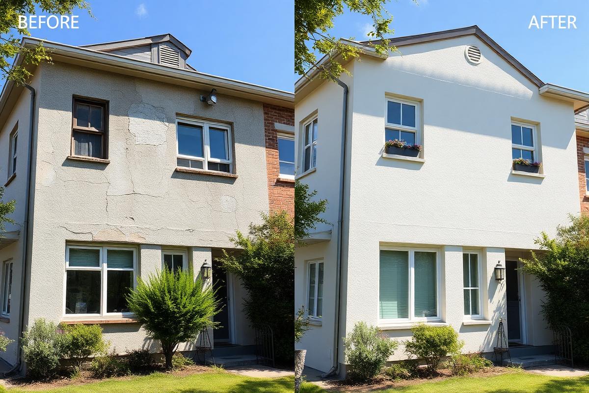 Comparativa del estado de una fachada antes y después de su rehabilitación